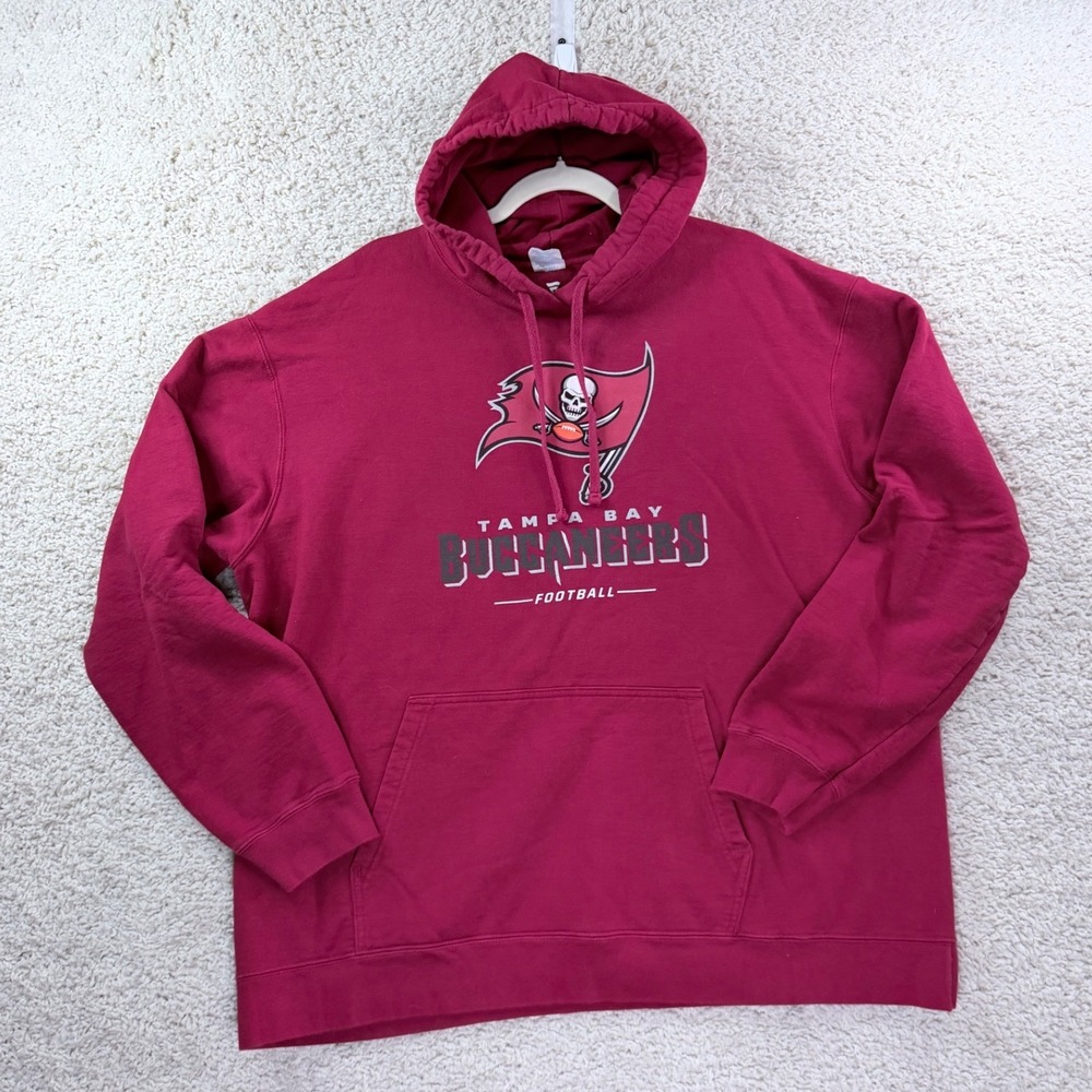 Fanatics Tampa Bay Buccaneers Hoodie Mens 2XL Red NFL Football Sweatshirt Logo